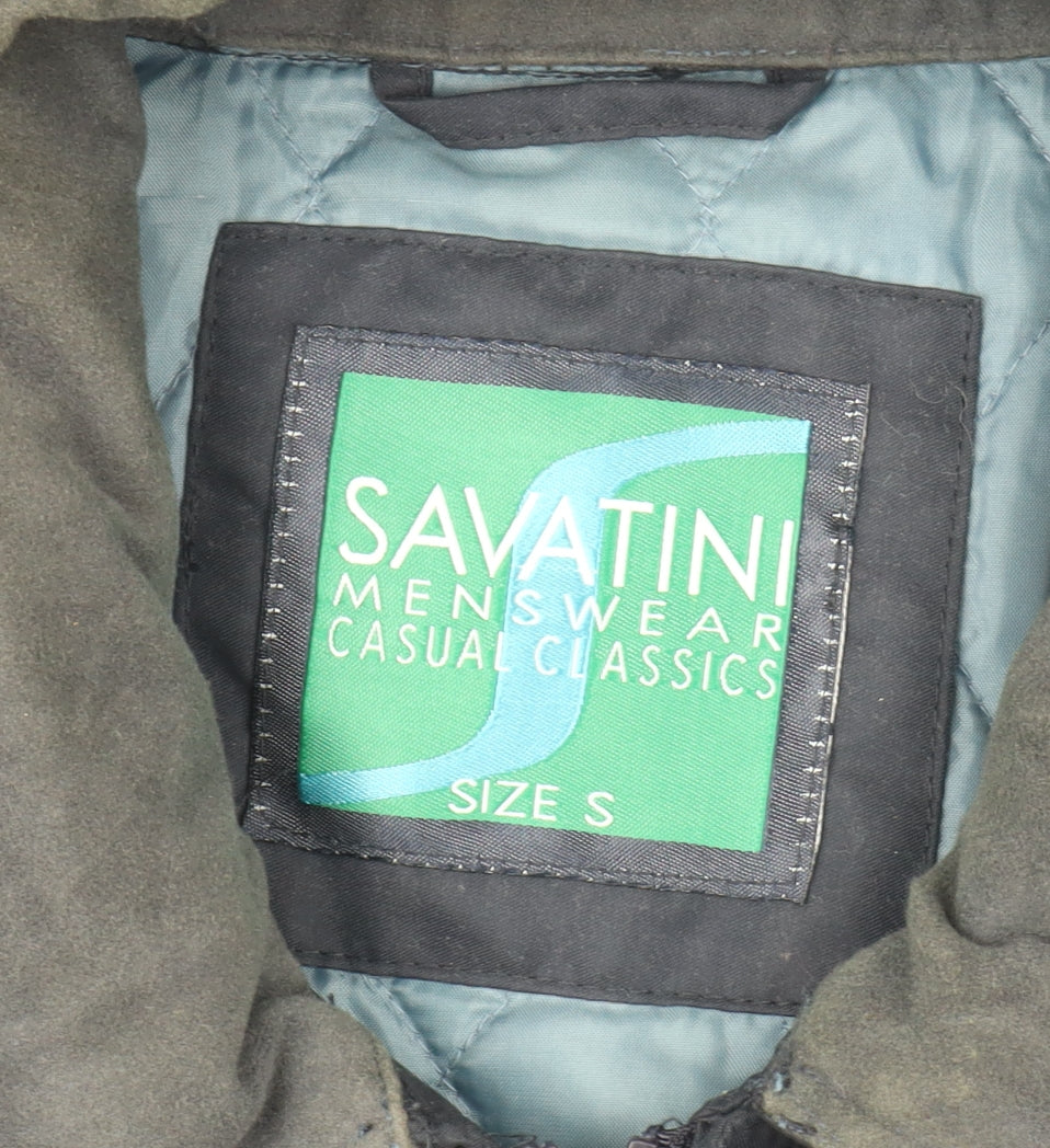 Savatini Mens Blue Mid-Length Casual Jacket S