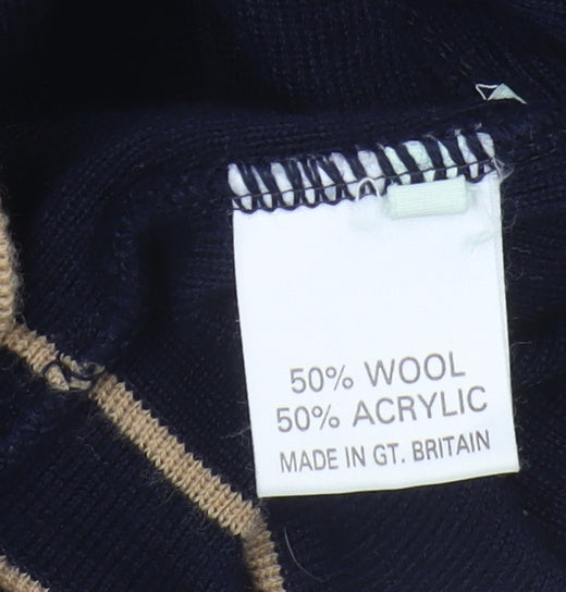 Equorian Women’s Blue Cardigan M V-Neck Wool Blend