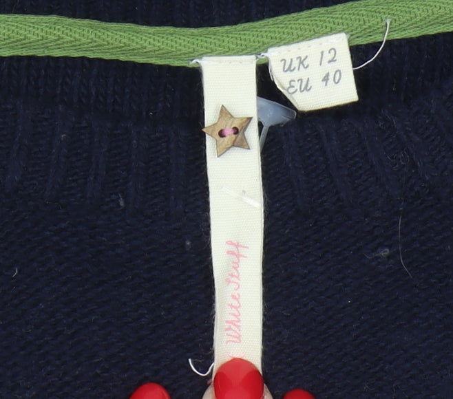 White Stuff Women's Blue Floral Pullover Jumper Size 12