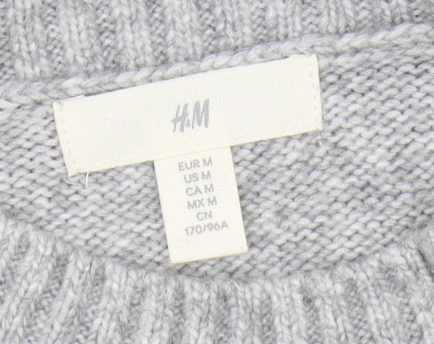 H&M Women's Grey Pullover Jumper, Medium, Crew Neck