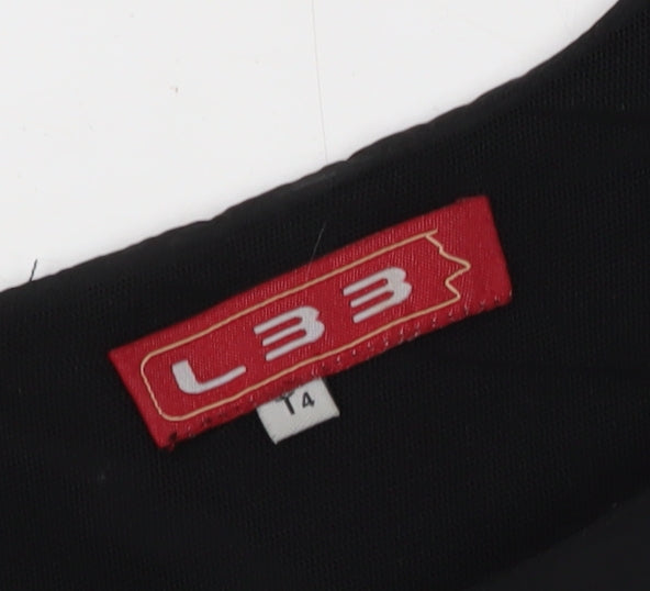 L33 Women's Size 14 Black Dress with Ruffle