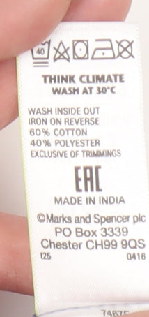 Marks and Spencer Women's Blue Geometric Blouse, Size 14