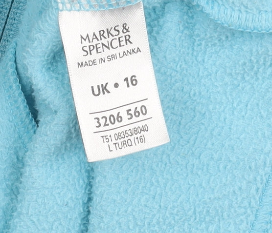 Marks and Spencer Women's Blue Fleece Jacket, Size 16