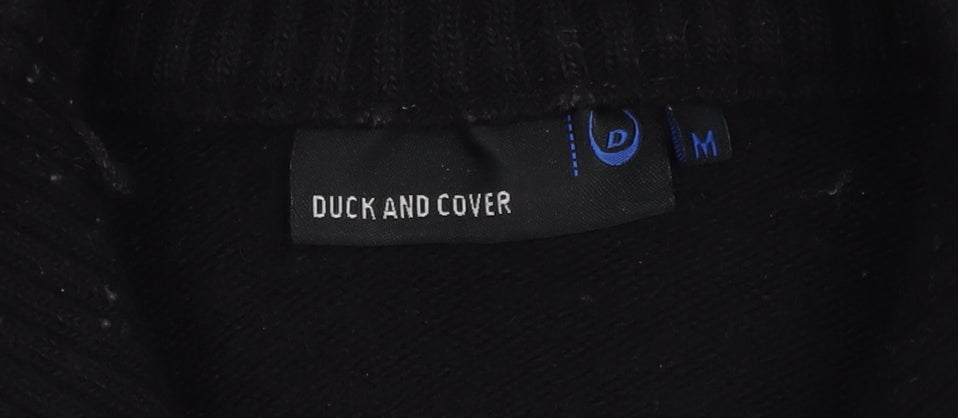 Duck and Cover Men's Black Medium Full Zip Jumper