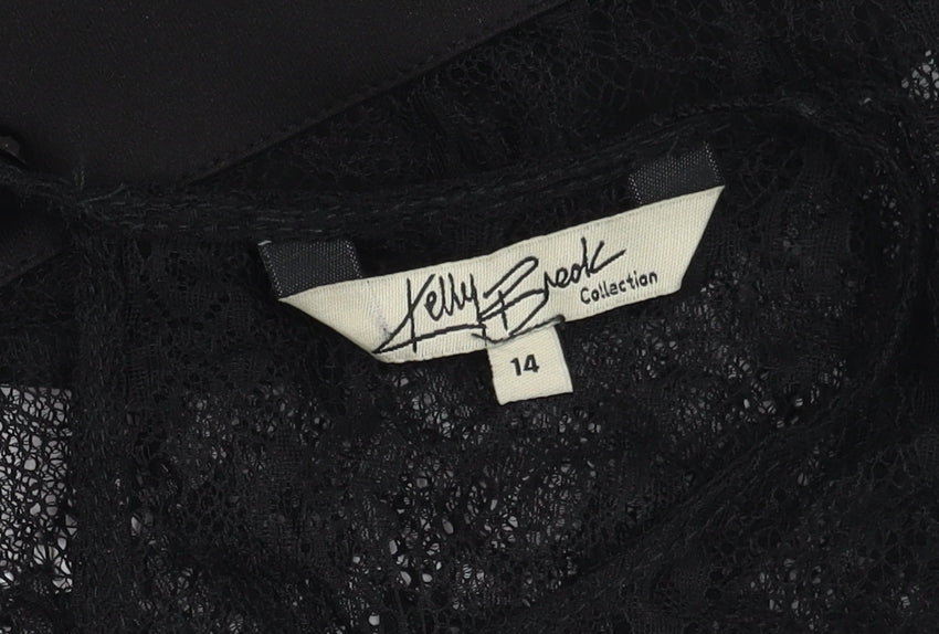 Kelly Brook Black Lace Top for Women Size 14