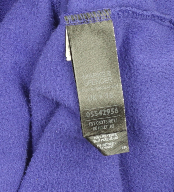 Marks and Spencer Women's Purple Fleece Jacket Size 16