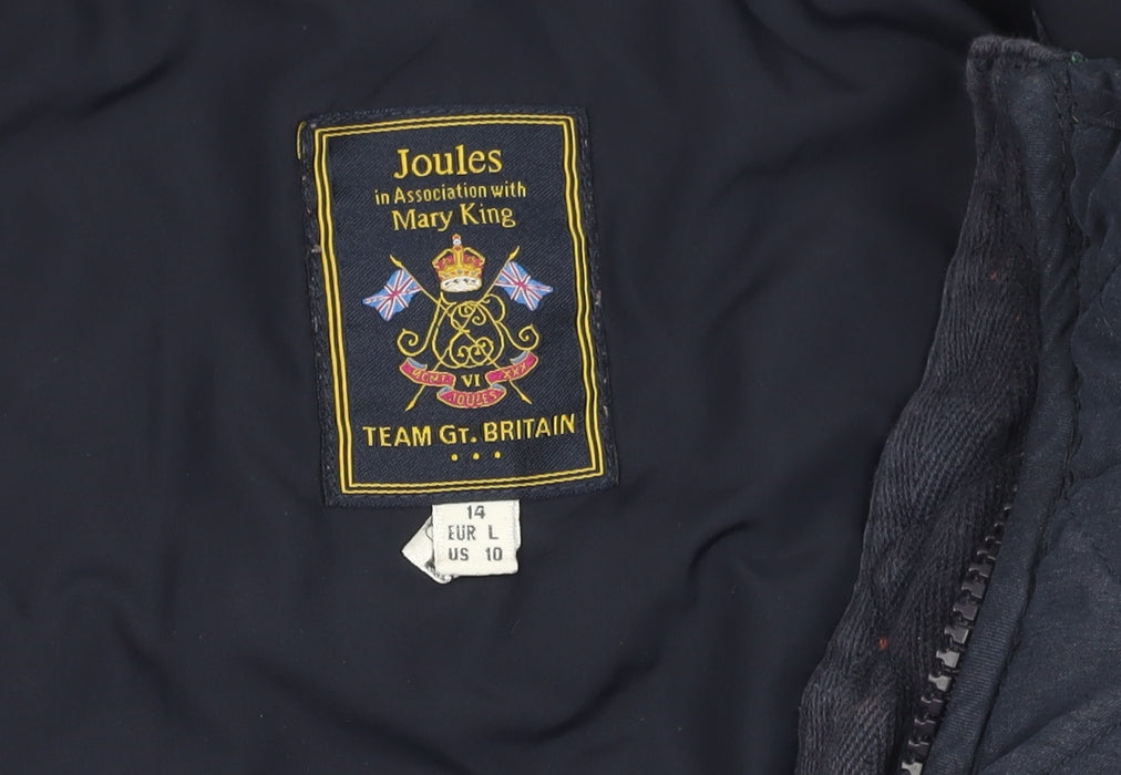 Joules Women's Blue Quilted Waistcoat Size 14 Casual