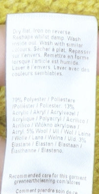 River Island Women’s Yellow Cowl Neck Knit Dress L