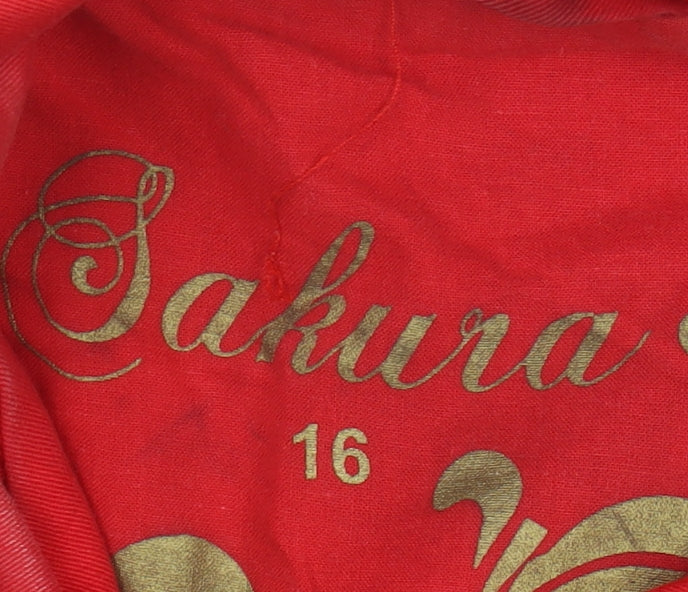 Sakura Women's Red Cotton Button Jacket Size 16