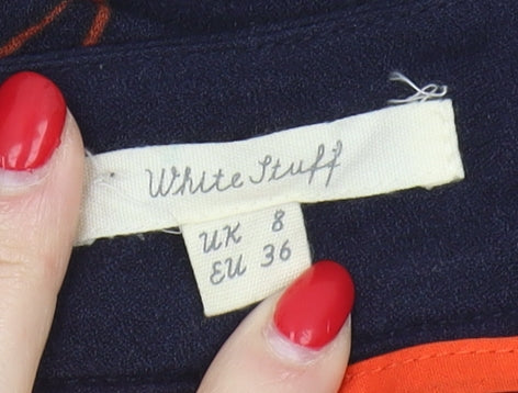 White Stuff Women's Multicoloured Geometric Zip Skirt Size 8