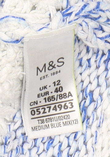 Marks and Spencer Women's Blue Striped Pullover Jumper Size 12