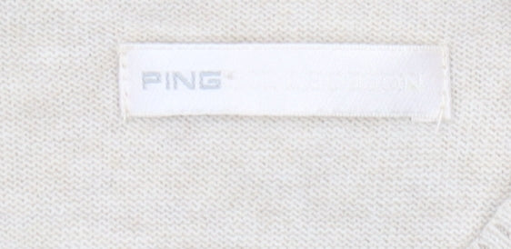 Ping Women's Beige Sleeveless V-Neck Vest, Size 12