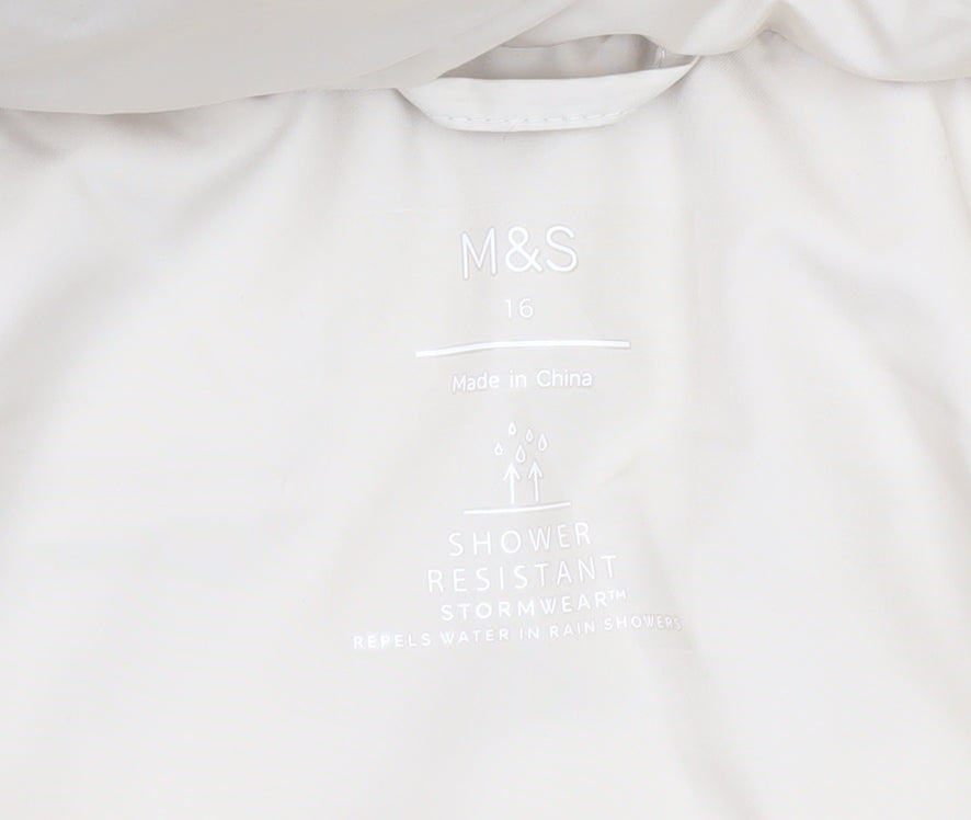 Marks and Spencer Women's Ivory Puffer Jacket, Size 16