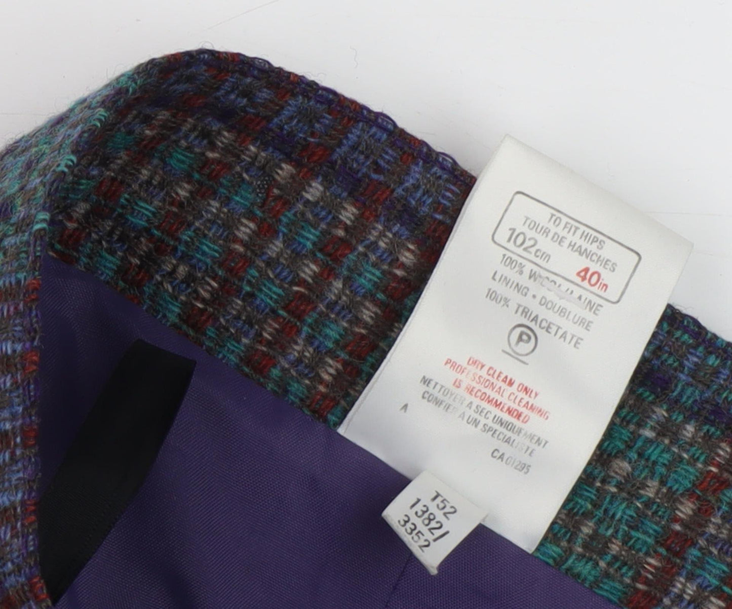 St Michael Women's Multicoloured Pleated Wool Skirt, Size 16