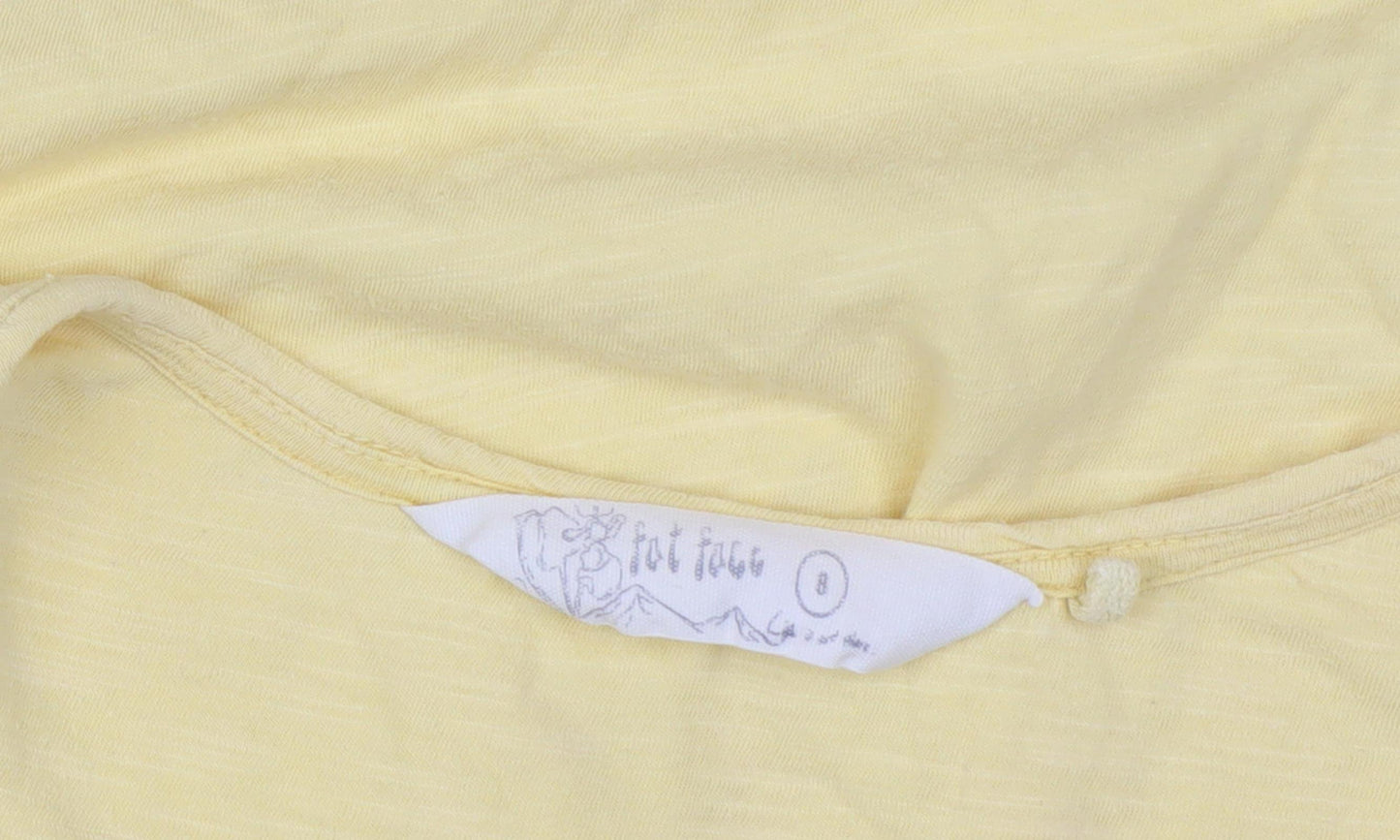 Fat Face Women’s Yellow Basic Henley Tee Size 8
