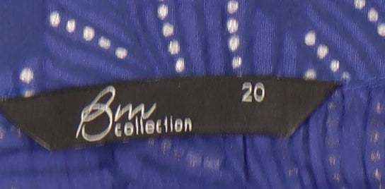 BM Collection Women's Blue Geometric Blouse Size 20