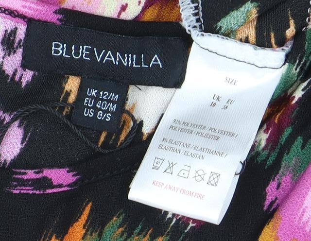 Blue Vanilla Women's Multi Floral A-Line Dress Size 8