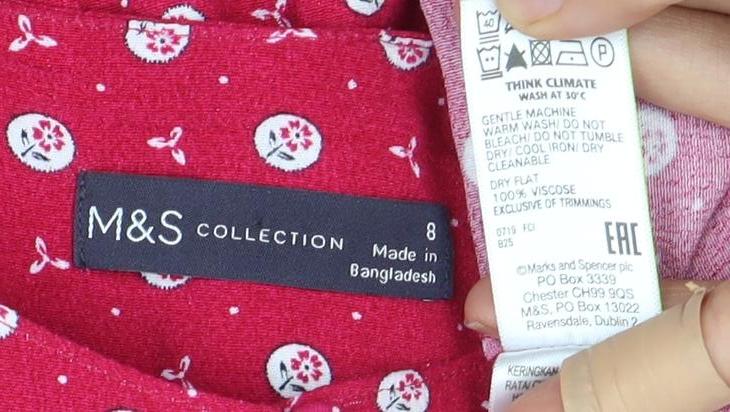 Marks and Spencer Women's Red Floral A-Line Dress Size 8