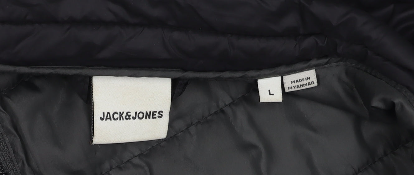 Jack & Jones Men's Black Puffer Jacket L