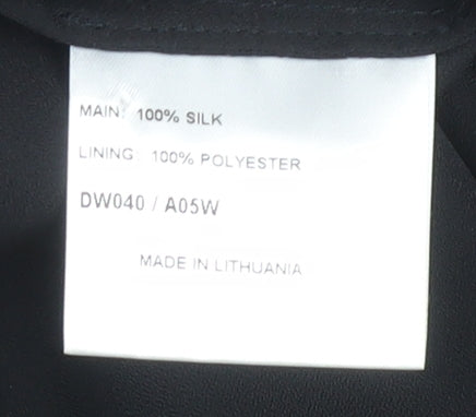 Karen Millen Women’s Black Silk A-Line Midi Dress UK 8