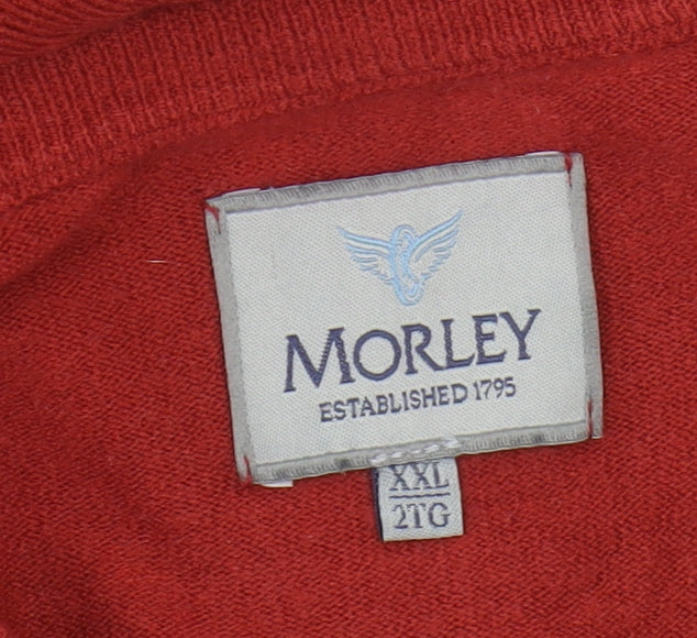 Morley Men's Red V-Neck Pullover Jumper 2XL