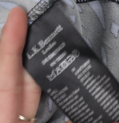 L.K. Bennett Women's Blue Black Wrap Dress Size 14