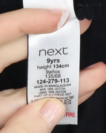 Next Girls Black Corduroy Dungaree 9 Years One-Piece