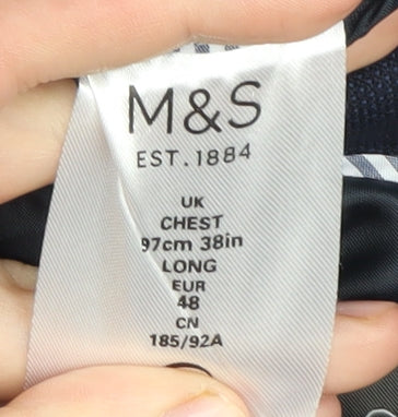 Marks and Spencer Men's Blue Blazer, Size 38L Formal
