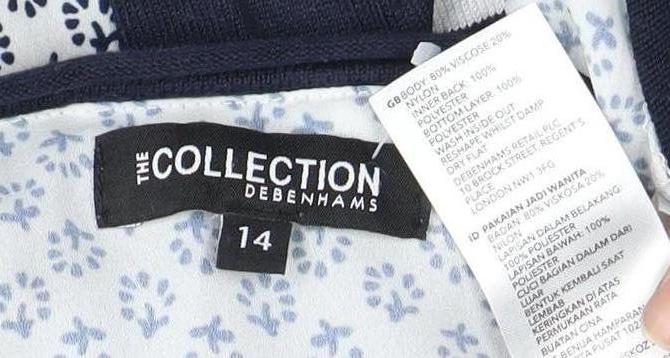 Debenhams Women's Blue Striped Blouse, Size 14