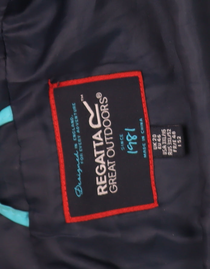 Regatta Womens Blue Hooded Rain Coat Size 20