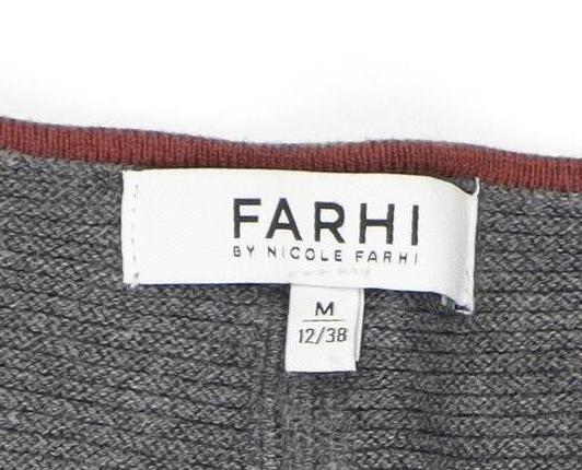 Farhi Women's Grey V-Neck Pullover Jumper M