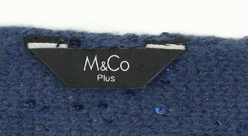M&Co Women's Plus Size Blue Knit Jumper