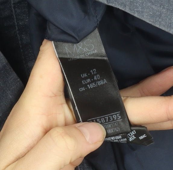 Marks and Spencer Women's Blue Parka Jacket, Size 12