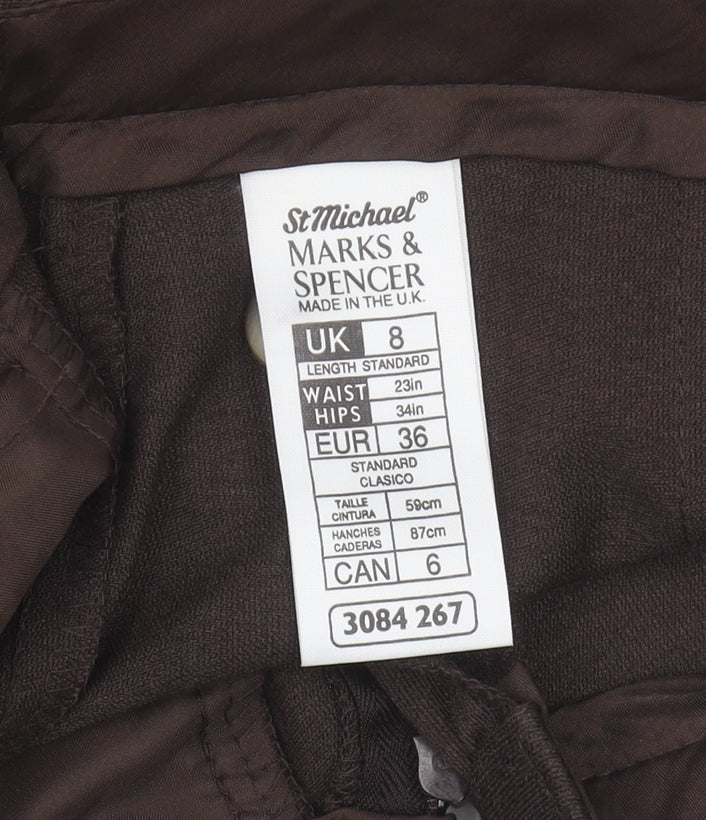 Marks and Spencer Brown Women's Trousers, Size 8