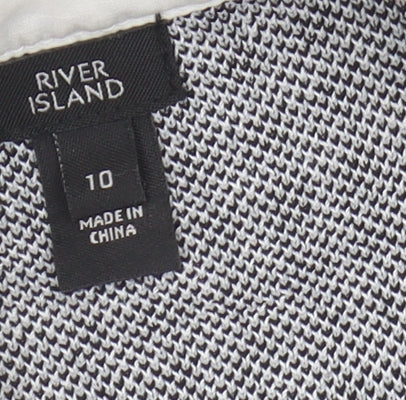 River Island Women's Black & White Check Blouse