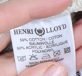 Henri Lloyd Men's Beige XL Pullover Jumper, Logo Accent