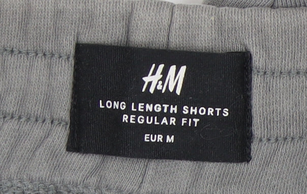 H&M Men's Grey Sweat Shorts, M, Casual Regular Fit