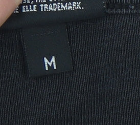 ELLE Women's Black V-Neck T-Shirt, Size M