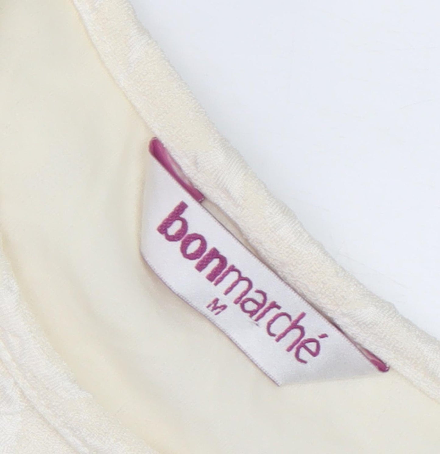 Bonmarché Women Ivory Top M, Short Sleeve, Lace Detail