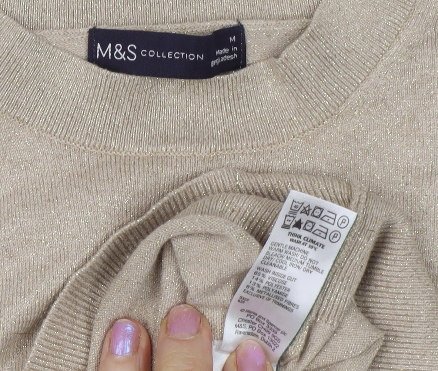 Marks and Spencer Women's Beige Jumper - M