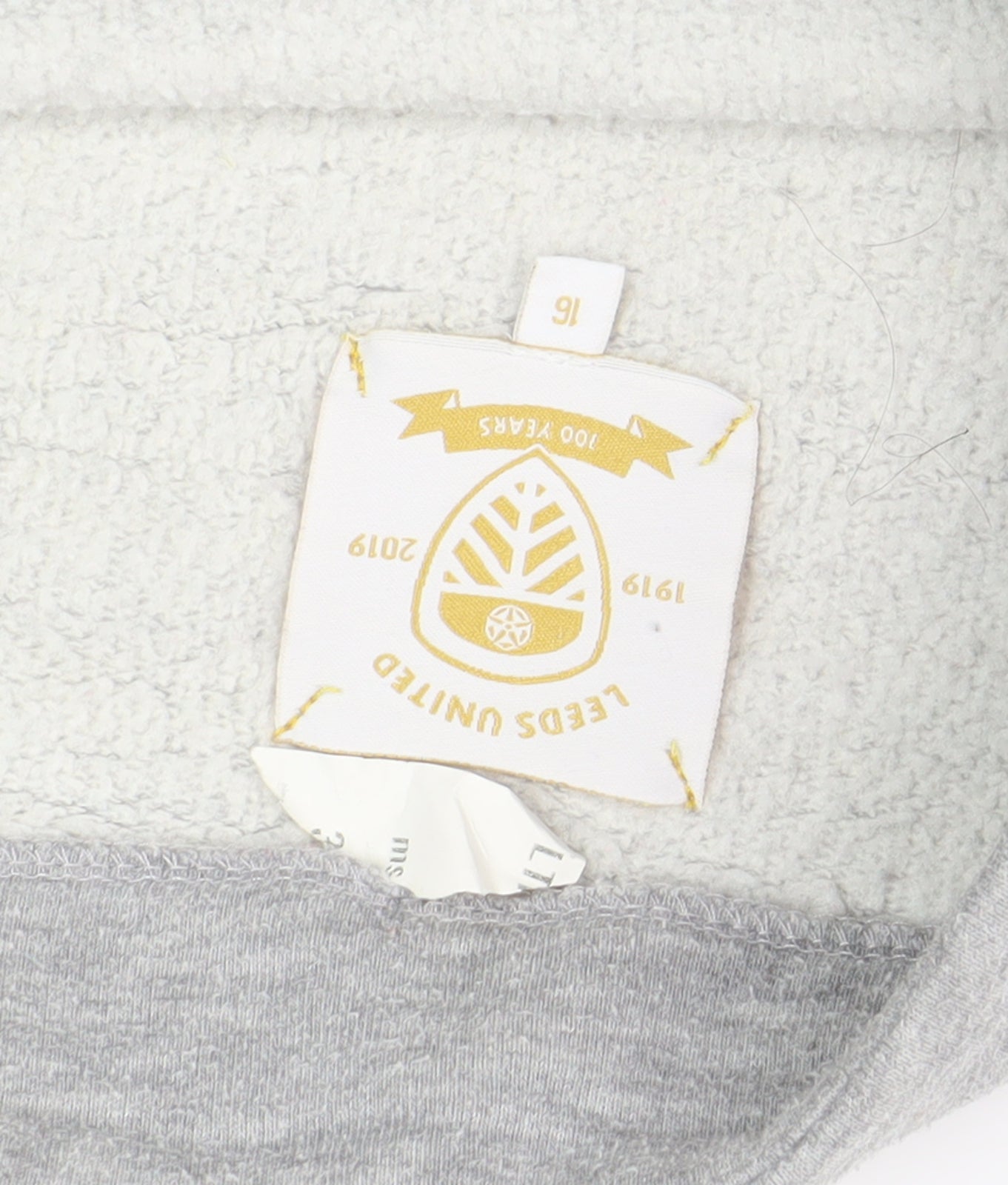 Leeds United Grey Pullover Sweatshirt, Unisex, Size 16