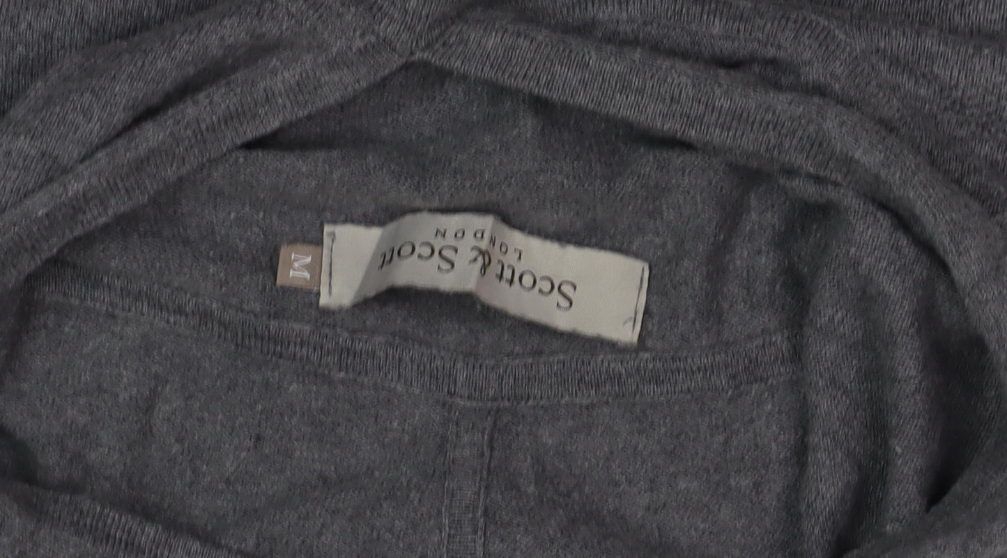 Scott & Scott Women Grey Hooded Knit Jumper Size M