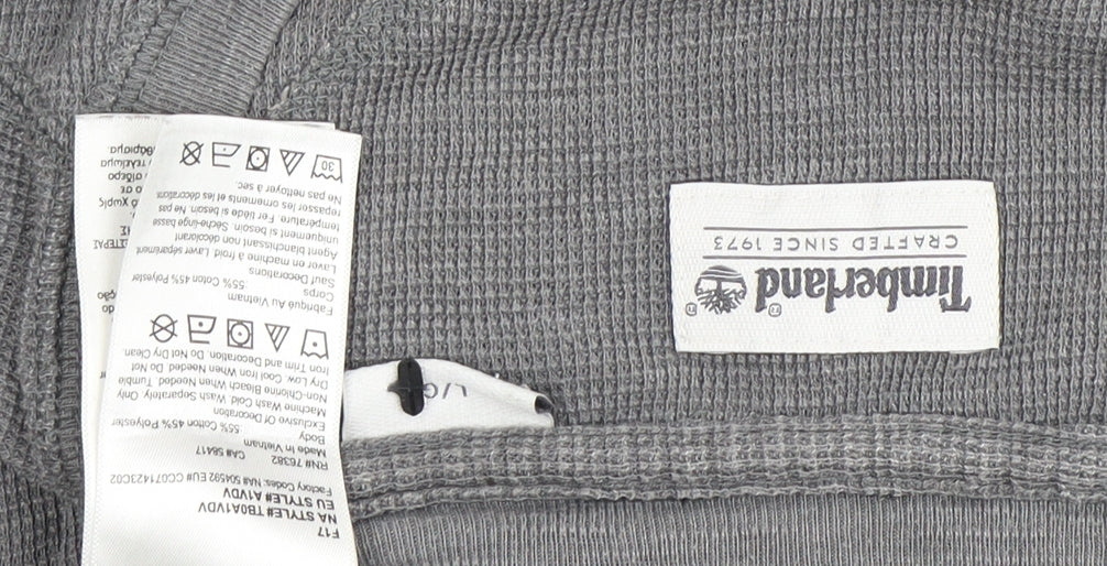 Timberland Men's Grey Long Sleeve Crew Neck T-Shirt