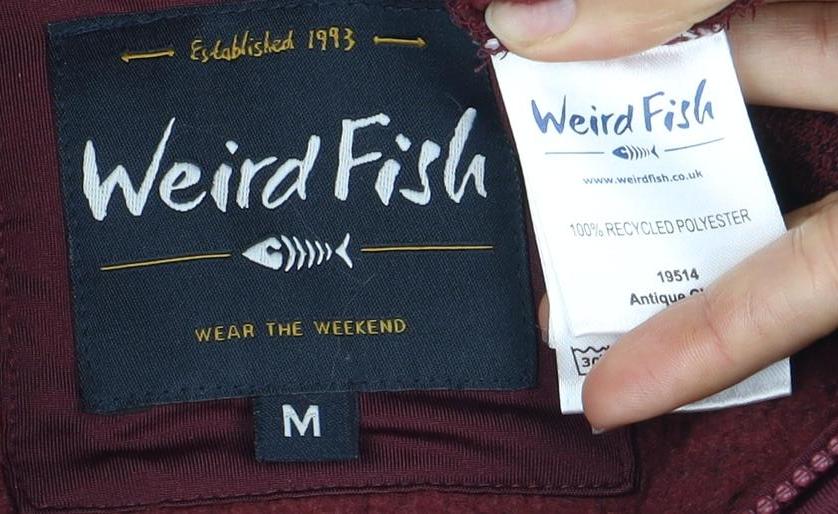 Weird Fish Men's Red M 1/4 Zip High Neck Sweatshirt