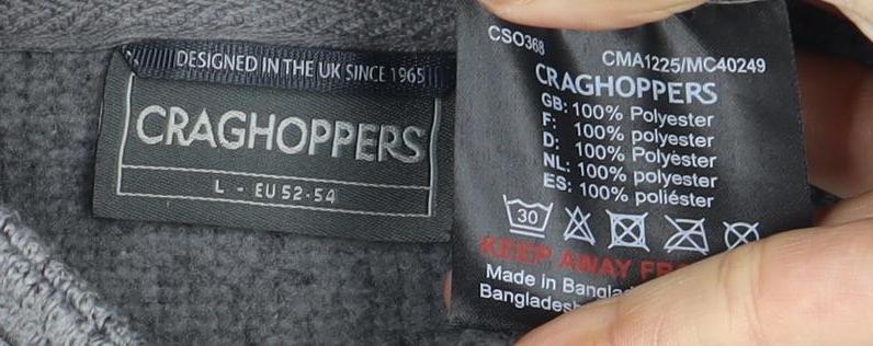 Craghoppers Men's Grey 1/4 Zip Sweatshirt L