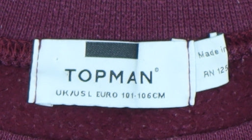 Topman Men's Red Pullover Sweatshirt L