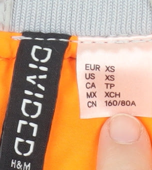 H&M Men's Grey Bomber Jacket XS, Polyester, Casual