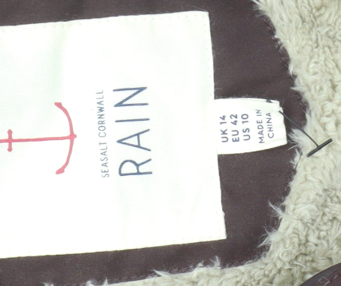Seasalt Cornwall Women's Brown Parka Coat Size 14