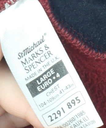 Marks and Spencer Mens Red Blue L Fleece Jacket