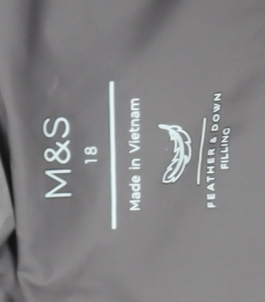 Marks and Spencer Women's Grey Puffer Jacket Size 18
